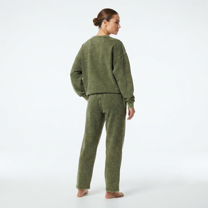 Conjunto Deportivo de Dos Piezas para Mujer, Sudadera y Pantalones Jogger de Alta Calidad, Lavado Ácido, Cuello Redondo, Ropa Urbana - Product Image 4