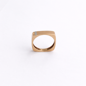 Namivaa – alliance de mariage en or rose 18 carats pour femme, minimaliste, carrée, finition mate, moderne, bijoux fins, cadeau pour usage quotidien - Product Image 2