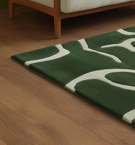 Alfombra de Lana/Seda Anudada a Mano de Calidad Premium, Antideslizante, de 0.5mm de Grosor, Diseño Moderno Geométrico Abstracto, Ideal para Ejercicio o Oración - Product Image 4