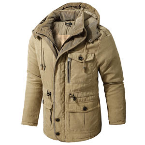 Chaqueta de Invierno Cálida con Capucha y Forro Polar para Hombre, Talla Grande, con Múltiples Bolsillos, Chaqueta Informal Cálida y Cómoda - Product Image 3