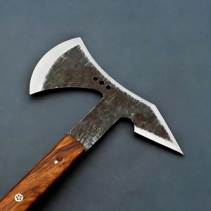 Hache à tête de piolet en acier forgé à la main avec manche en bois, hache tactique pour l'abattage des arbres - Product Image 2