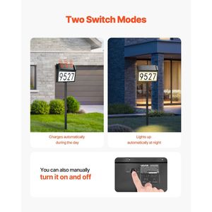 Plaque d'adresse LED solaire lumineuse 3 couleurs pour numéros de maison, étanche, à piquet ou murale - Product Image 6