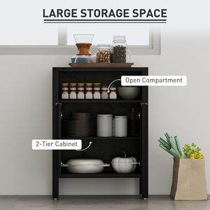 "Distressed Black Modern Luxury Villa <b>Sideboard</b> Buffet Cabinet with Adjustable Shelf" - Product Image 5