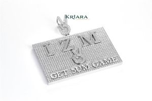 จี้เพชรโมอิสซาไนต์รูปตัวอักษร IZM Get Sum Game ชุบทอง 18K เงินแท้ 925 สไตล์ฮิปฮอป เหมาะสำหรับทุกเพศทุกวัย สวมใส่ได้ทุกวัน - Product Image 2