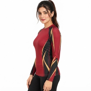 <b>Women</b> <b>Rash</b> <b>Guard</b> Designed With Breathable Performance Knit Fabric Relaxed Athletic Fit Reinforced Underarm Panels Flexible - Product Image 3