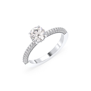 Anillos de compromiso solitarios REYES con moissanita VVS de corte brillante redondo de 1.35 quilates para mujer, joyería fina de plata de ley 925 - Product Image 1