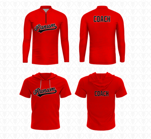 Ranum Baseball Uniform Set Red Striped Jersey Pants Hoodie <b>Coach</b> Jacket Backpack Socks Sublimated Breathable Moisture Wicking - Product Image 2
