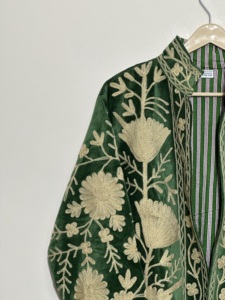 Maaunique <b>Velvet</b> Cotton Suzani Floral Embroidery Long Sleeve <b>Jacket</b> Vintage <b>Women</b> Autumn Winter Handmade Breathable Eco-Friendly - Product Image 4