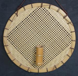 Japanese Bamboo Wall Hanging Vase Traditional Woven <b>Basket</b> With <b>Small</b> Bamboo Tube Ikebana Floral Display Supplier - Product Image 1