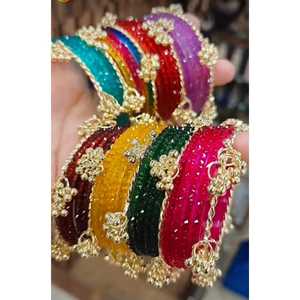 Pulseras Ghungroo Jhumki Kashmiri Doradas de Alta Calidad, Brillantes, para Bodas y Fiestas, Precio al por Mayor, Churiyan Punjabi - Product Image 4