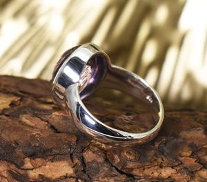 Purple Amethyst <b>Ring</b> , Oval Cabochon <b>Ring</b>, 925 Sterling <b>Silver</b> <b>Ring</b>, Purple Gemstone <b>Ring</b>, <b>Men</b>’s Bezel <b>Ring</b>, Bold Unisex - Product Image 2