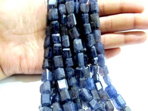 ลูกปัดพลอยไอโอไลต์ธรรมชาติทรงหยดน้ำขนาด 9-13 มม. สีน้ำเงิน ความยาว 8 นิ้ว จากราชสถาน โดย EMINENT JEWEL N ARTS - Product Image 4