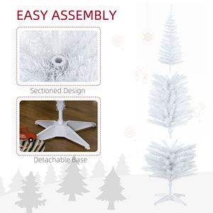 Albero di Natale Artificiale Noble Fir Sottile Pre-Illuminato Alto 1,8 m con 200 Luci LED Bianco Caldo e 390 Punte Decorazione Natalizia - Product Image 4