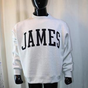 เสื้อสเวตเชิ้ตทรงบ็อกซี่ แบรนด์ JAMES รุ่น Mock Neck 450 GSM ปักชื่อแบบ Applique ผ้าฝ้ายฟลีซเฟรนช์เทอร์รี่ 100% - Product Image 1