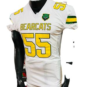 Maillot de football américain brodé Pantalon respirant extensible à sublimation Manches courtes Plus Size OEM Vêtements de football américain - Product Image 1