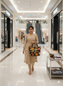 Bolso Tote Midnight Bloom para Mujer, Juego de 3 Piezas con Bolso Bandolera y Cartera, Tela Ecológica Suave y Duradera, Bolso de Mano para Oficina y Uso Diario - Product Image 2