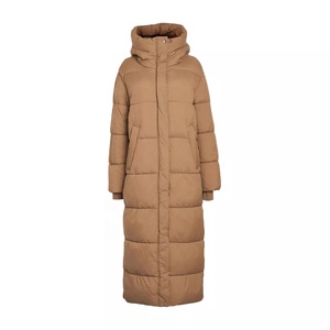 Long Hooded Puffer Jacket <b>Winter</b> <b>Coat</b> With Zipper Closure Solid Color <b>Thick</b> Polyester Fiber Fill Casual Outerwear Unisex - Product Image 1