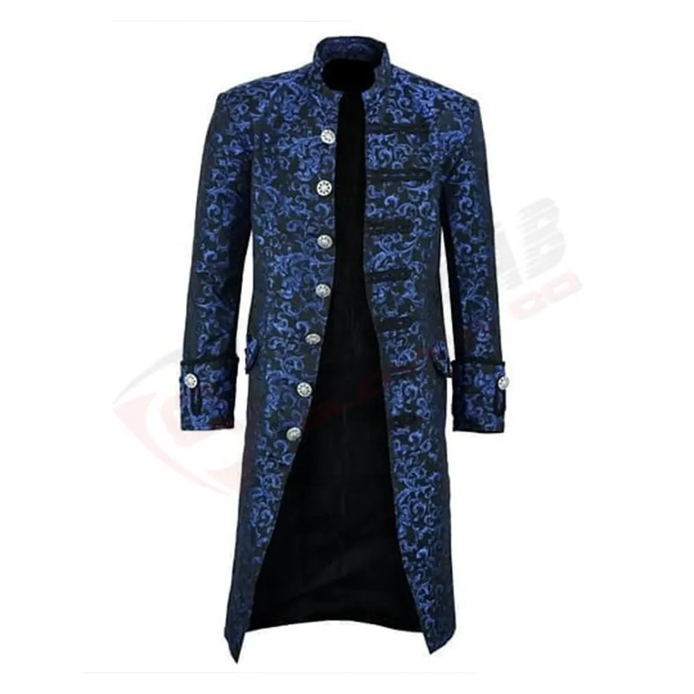 Mens Tailcoat Áo Khoác Gothic Áo Đồng Phục Dài Tay Áo Phù Hợp Với Áo Khoác Vintages Thời Trang Bông Áo Khoác