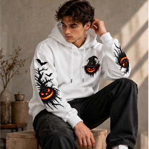 Sudadera con Capucha de Halloween para Hombre, Oversize, con Estampado Gráfico de Calabaza y Espantapájaros, Estilo Gótico, Pullover, Ropa Urbana de Otoño, Regalo - Product Image 4