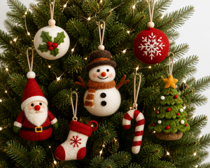 SAMYAK Handmade Cotton Santa Claus Figurine Ornament-Eco-Friendly Indoor Living Room <b>Christmas</b> Decoration CD01 Animal Toy <b>Figure</b> - Product Image 4