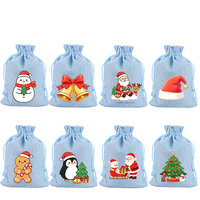Grand sac de Noël en toile de jute 15x20cm, sac en lin de haute qualité pour cadeaux et faveurs de fête de Noël, vente en gros
