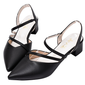 Ann'S Ladies Mid Heel <b>Slingback</b> Dress Black <b>Shoes</b> - Product Image 1