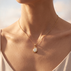 Wholesale Double Bezel Set IGI Certified 14K White Gold CVD Lab Grown Diamond Brilliant Cut Luxury Solitaire Pendant <b>Necklace</b> - Product Image 4