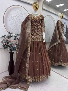 Vestido Indio al por Mayor para Mujer, Salwar Kameez con Bordado Intenso, Georgette Premium, Ropa Étnica para Boda, Diseño Pakistaní Nupcial - Product Image 4