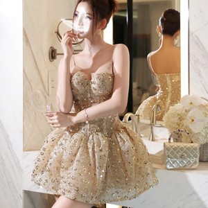 Robe évasée glamour à sequins floraux tissés, taille naturelle, sans bretelles, pour bal de promo et mariage - Product Image 3