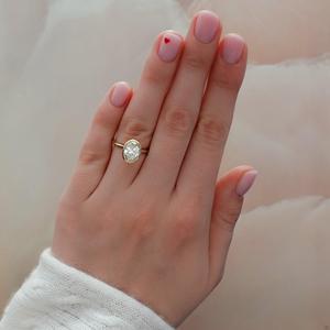 Bagues de fiançailles en diamant 4 carats, taille ovale, cultivées en laboratoire, serties clos, solitaires minimalistes, pour usage quotidien, bijoux de mariage en or massif 14K 18K - Product Image 6