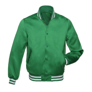 Chaqueta Varsity Verde para Hombre, Color Sólido, Cierre de Botones, Cuello Camisero, Corte Regular, Estilo Casual Otoñal, Material de Poliéster - Product Image 5
