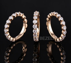 Anillo de Compromiso de Diamantes con Corte Brillante Redondo de Platino, con Banda Halo, Diamantes Blancos, Estilo Clásico para Mujer, Certificado IGI - Product Image 3