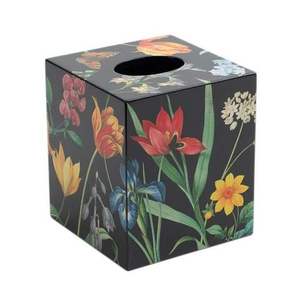 Flower Printed Design Black Napkin <b>Tissue</b> Box For Hotel <b>Wedding</b> Table Top Decorative Use <b>Tissue</b> Dispenser Napkin Holding Box - Product Image 1
