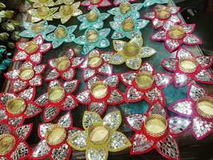 Lotus Tea Light Holder Potli Bag Ecológico Festivo Pooja Favor Diwali Boda Inauguración DE LA CASA Regalo de devolución corporativo Navidad - Product Image 2