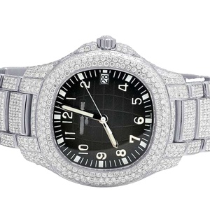 Reloj de Moissanite totalmente helado para hombre, pulsera de acero inoxidable resistente al agua con brillo de diamante de lujo, construido para entusiastas del estilo - Product Image 3