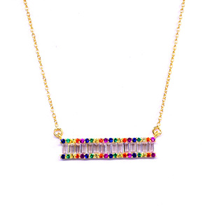 925 Sterling Silver Gold Plated <b>Rainbow</b> Fine Chain Necklaces For Women's Everyday Wear - Product Image 2