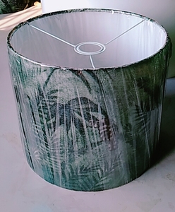 Durable custom <b>Cylinder</b> E27 socket Velvet digital forest print lampshades best for bedside table <b>lamp</b> for hotel restaurant - Product Image 4