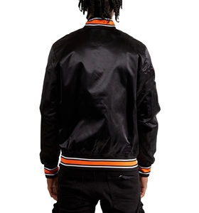 Veste de baseball en satin brodée personnalisée de haute qualité pour hommes, veste de baseball en satin épaisse imperméable de style streetwear - Product Image 2