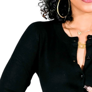 Women's SGRho Pearl Button <b>Cardigan</b> Custom Embroidered V Neck Knit Sweater Elegant Sorority Apparel Casual Fashion Clothing - Product Image 3