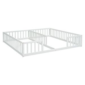 Letto a castello bianco con sponde di sicurezza per dormitori senza porta - Product Image 3