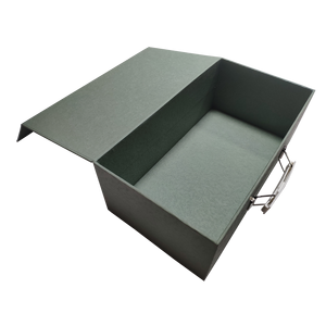 Valise en carton recyclé design à la mode moderne personnalisée OEM ODM Boîte d'emballage avec poignée de verrouillage en métal gaufré - Product Image 1