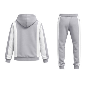 Men’s Slim Fit Grey Tracksuit Set Hooded Sweatshirt and Drawstring Joggers Gym Wear Sportswear Joggers <b>Athletic</b> Training Suit - Product Image 4