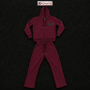 Conjunto Deportivo para Hombre con Logotipo de Bolsa de Dinero Color Granate, Sudadera con Capucha Premium y Pantalones Jogger, Ropa Deportiva Casual - Product Image 5