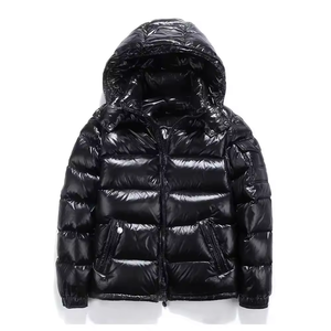 Blouson matelassé argenté brillant pour homme et femme, chaud, à capuche, imperméable, coupe-vent, avec logo personnalisé, pour l'extérieur - Product Image 1