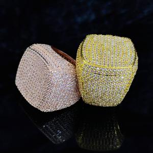 Bague de Luxe Éclatante Effet Glacé, Bijou Audacieux Scintillant Hypnotique pour Doigt, Trésor de Mode Urbaine d'Élite, Éclat Magnifique - Product Image 5