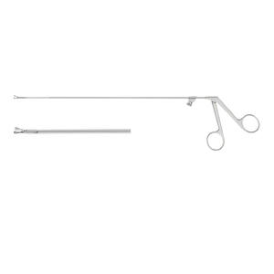 Pinces à micro-coupelles laryngées, port de lavage à angle gauche 9 3/4 (pouces), instruments chirurgicaux ORL en acier inoxydable CE Narham Enterprises - Product Image 1