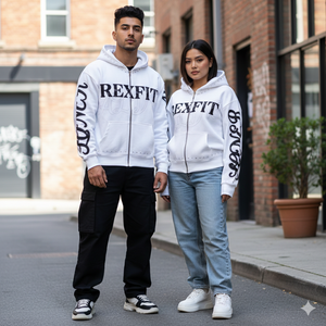 REXFIT SPORTS Custom Manufacturer <b>Men</b>’s Tracksuit Set Screen Printing Premium High Quality Cotton Streetwear Zip-Up <b>Hoodie</b> - Product Image 4