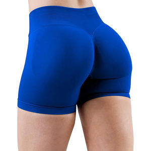 Shorts de sport taille haute style motard pour femme, effet froncé, sans coutures, pour gym, yoga et entraînement fitness - Product Image 3