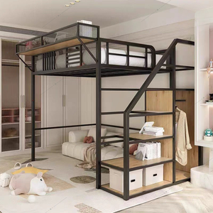 Multifunctional Metal <b>Bunk</b> <b>Bed</b> with Strong Support Frame Secure Climbing Steps and Compact Design for Urban Living - Product Image 6