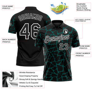 Premium Custom Golf Polo <b>Shirt</b> Black <b>Geometric</b> Design Breathable Short Sleeve OEM ODM Manufacturer Wholesale <b>Shirt</b> - Product Image 3